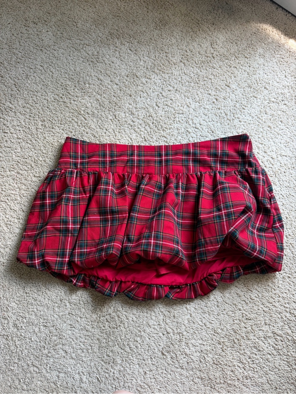 Hollister Red Plaid Mini Skirt